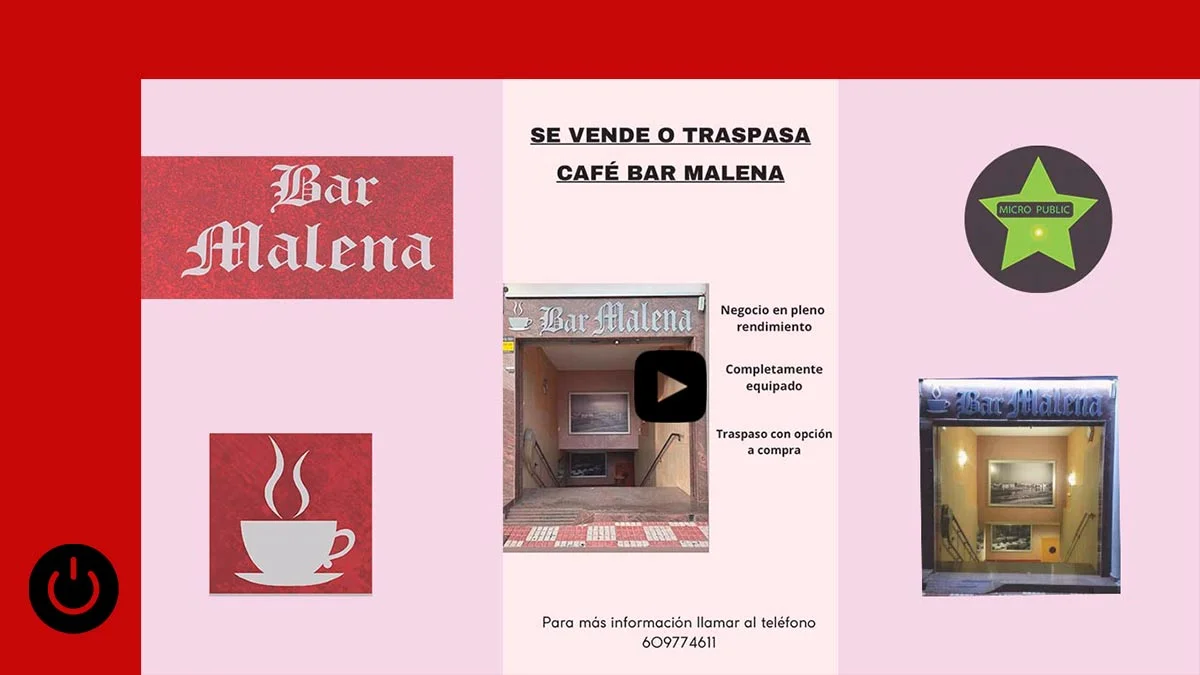 Se vende o traspasa bar Malena en Montehermoso